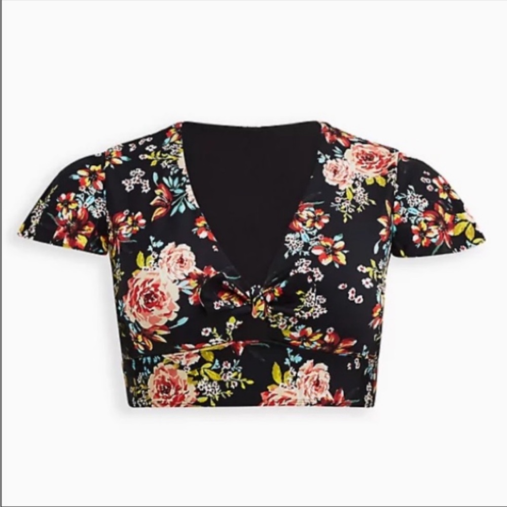 NWOT torrid floral bikini swimsuit - ruffle sleeve & skirt with shorts - Picture 5 of 10